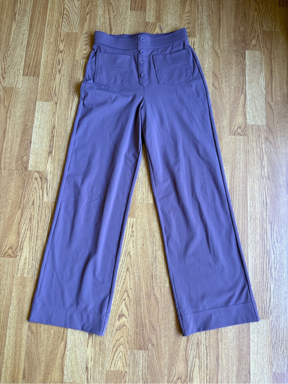 Halara purple pink day stretch high waisted wide leg pants pockets casual sz M